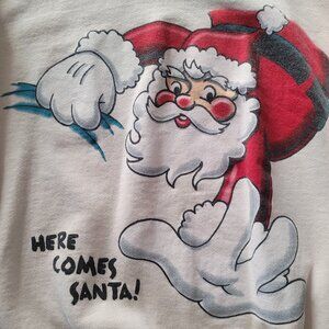 Santa Sweatshirt Vintage Christmas Sweater Size L adult